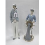 A Pair of Lladro Figures of Sailors, tallest 38cm.