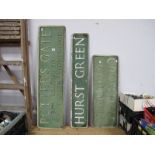 Three Sheffield (High Green) Street Signs, Crossfield Gardens 76.5cm, Potters Gate leading to
