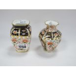 Royal Crown Derby Small Bulbous Imari Pattern Vase, 6299, 10cm high, together with one other Royal