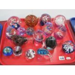 Caithness Moon Crystal Paperweights, and other paperweights:- One Tray.