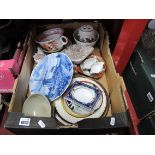 A Quantity of Chinese and Japanese Ceramics, to include barrel, tea ware, vase, etc:- One Box