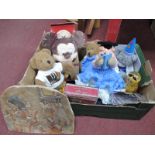 Soft Toys, Disney soft toy, others, dominoes, Russian doll, tins, bread knife etc:- One Box.