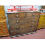 XIX Century Mahogany Chest of Drawers, top with a moulded edge, two short drawers, three long