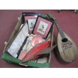 Italian Mandolin. 'Grasso Tescano Santi' label to interior (damaged), dressing tale ware, Military