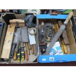 Record No 04½ Woodworkers Plane, Record No 311 plane, chisels, rasps, etc:- Two Boxes.