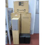 Two Pairs of KEF Speakers, a pair of Cresta 30 Floor Standing and a pair of Cresta 1 Bookshelf. Both