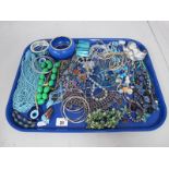 Costume Jewellery, including bangles, bead necklaces, etc :- One Tray