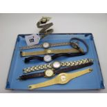 Medana Vintage Bangle Watch, of mesh link design, Tissot gold plated ladies wristwatch, Sekonda,