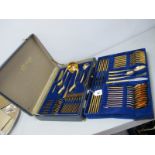 Modern Bestecke SBS Solingen Gold Plated 70 Piece Canteen of Cutlery, in original fitted carry case.