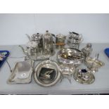 A Collection of Assorted Plated Ware, including tea / coffee wares, novelty bear handle baby spoon