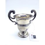 A Hallmarked Silver Twin Handled Trophy Cup, Walker & Hall, Sheffield 1911, engraved Birkin Cup