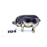 A Novelty Hallmarked Silver Pig Pin Cushion, Cornelius Desormeaux Saunders & James Francis