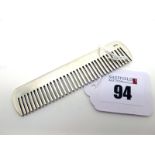 A Modern Small Comb, initialled "MJB", stamped "925", 9.5cm long.