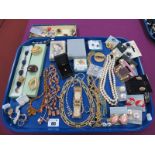 Vintage and Later Assorted Costume Jewellery, including bracelets, diamanté and other necklaces,