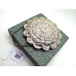 A Decorative Hanging Mirror, of shaped design allover foliate detailed in relief, stamped "900"on