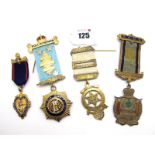 RAOB Medallions, including hallmarked silver gilt "Bro. Ernest E Hindes Britannia Lodge No. 3125