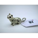 A Modern Decorative Miniature Model of A Cat, allover textured decoration, with inset eyes,