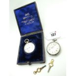 Camerer Kuss & Co London; An Openface Fob Watch, the signed dial with black Roman numerals within