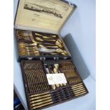 Modern Solingen Gold Plated 70 Piece Canteen of Cutlery, in original fitted carry case.