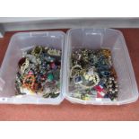 A Mixed Lot of Assorted Costume Jewellery :- Two Boxes