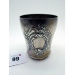 Henin & Cie French Tumbler, detailed in relief with vacant cartouche (7.5cm high).