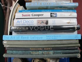 Arts Books: including Archibald Knox, Rene Lalique, Art Deco Figures, The Shelley Style, Vogue,