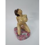 A Peggy Davies Erotic Figurine 'Lolita', original artists colourway 1/1 by Victoria Bourne, 20cm