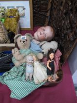 A Collection of Early/Mid XX Century Dolls and Teddy Bears, to include Armand Marseille bisque