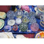 Paperweights - Caithness, flamingo, bubble inclusion, the tallest 11cm (12):- One Tray.