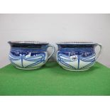 Doulton 'Aubrey' Pair of Art Nouveau Chamber Pots, 14.5cm high. (2).