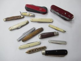 Pen Knives, to include Parry & Son, Richards, George Wostenholme and Swiss army style. (14).