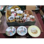 Oriental Vases, of varying sizes, plated, pair of plaster wall plaques, etc:- One Box.