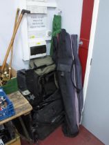 Fishing, nets, box, ruck sack, umbrella, box carrier.