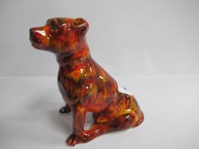 Anita Harris Multi-Coloured Staffy Dog Figure, gold signed, 11cm high.