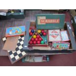 Vintage Toys and Board Games, to include Scrabble, Monopoly, Ludo and pool balls etc:- One Box.