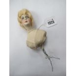A Circa 1920's Half Boudoir Doll, with wig, 12cm high. [368737]