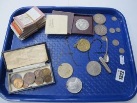 Collection of G.B and World Coins, 1896 and 1935 Silver G.B Crowns, 1854 Silver Groat, 1951 Festival