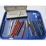 Pens, to include fountain, ballpoint and perpetual pencils from Scheaffer, Greenwich and Steadtler