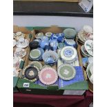 Wedgwood Jasperware, items to include vases, pin dishes, plates, lidded trinket boxes, in varying