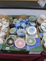 Wedgwood Jasperware, items to include vases, pin dishes, plates, lidded trinket boxes, in varying