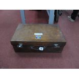 Drew & Sons of Piccadilly Circus, London, leather suitcase, with chrome mounts 61.5cm wide.