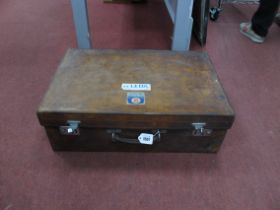 Drew & Sons of Piccadilly Circus, London, leather suitcase, with chrome mounts 61.5cm wide.