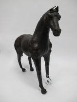A Leather Covered Model of a Horse, 47cm high. [412737]