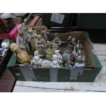 Figurines, to include XIX Century Bisque, Italian:- One Box.