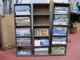 Three CD-DVD Towers, together with dvd's.