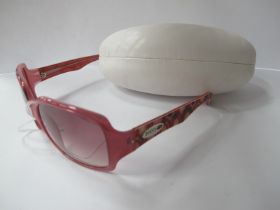 A Pair of Emilio Pucci Sunglasses, pink plastic frames (cased). [700894]