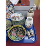 Oriental - twelve Imperial Jingdezhen plates, Japanese fruit bowl, lidded vase, etc:- One Tray.