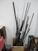 Fishing Rods, include Black Arrow, Puddle Chucker, Nomark, Sensas, Team Daiwa, Prodigy, Catch