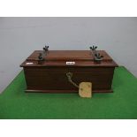 An Edwardian Era Gentleman's Mahogany Tie Press and Collar Box, 36cm wide, including some collars