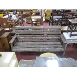 Garden Bench, with rail supports to the back and seats, 171cm wide